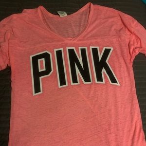 Pink oversized vneck T-shirt large